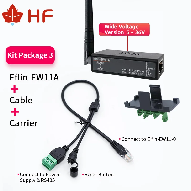 Řadový levý bok lodi RS485 na WIFI řadový zařízení serveru elfin-ew11 podpora TCP/IP telnet modbus TCP protokol IOT datový dopravovat konvertor