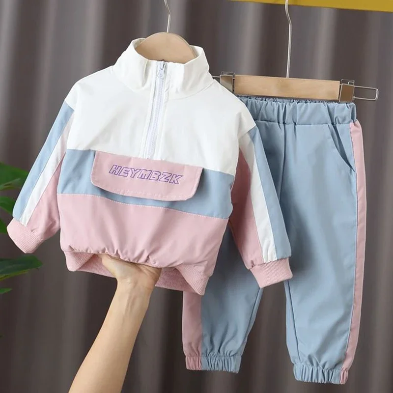Kids sports suit 2pcs Girl Sports Suit Coat + pants Children Clothing Outfit Sets for Girls Spring Autumn