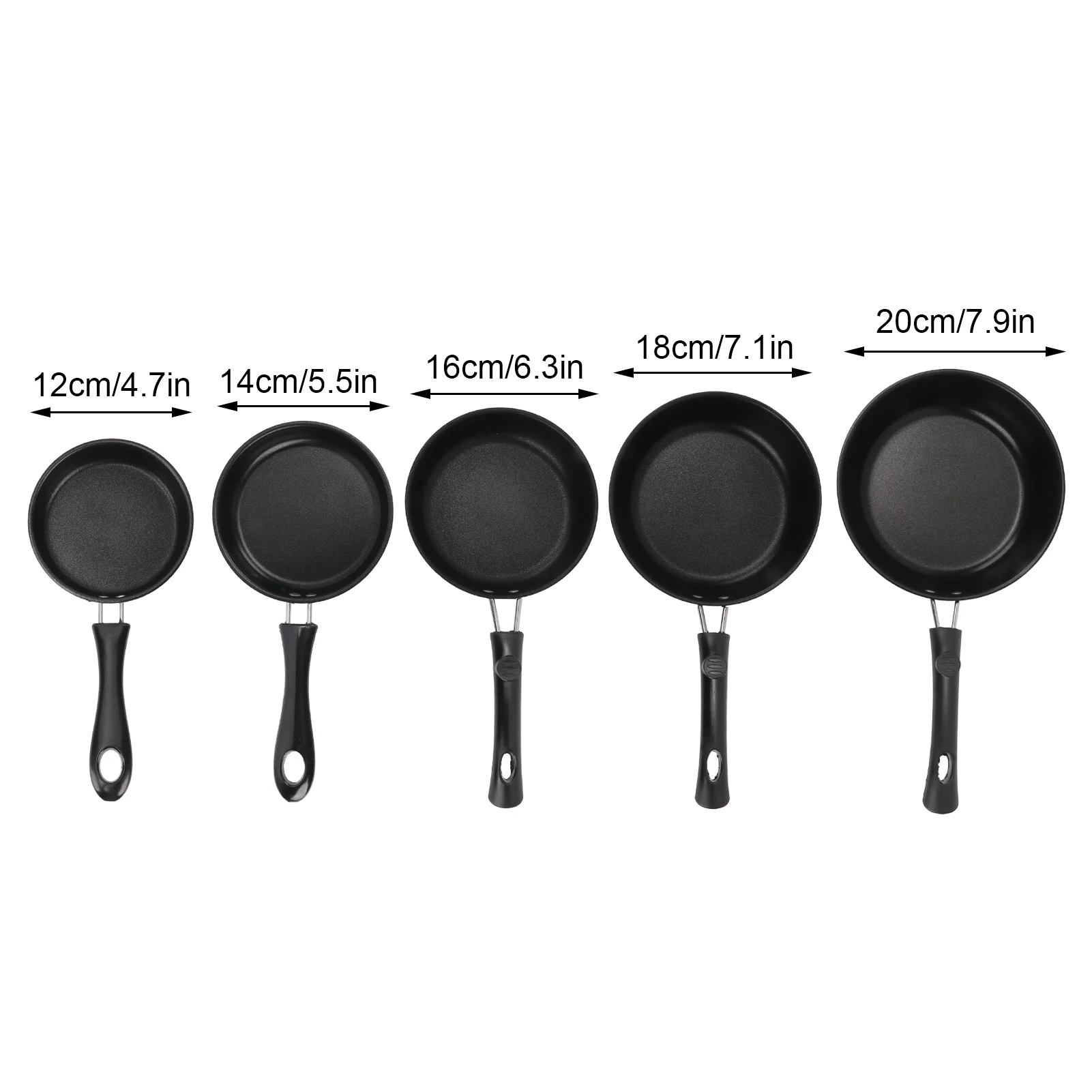 1PC 12-20cm Mini Frying Pan Non-Stick Thickened Stainless Steel Frypan Pot Fried Eggs Saucepan Gas/Induction Kitchen Cookware
 2