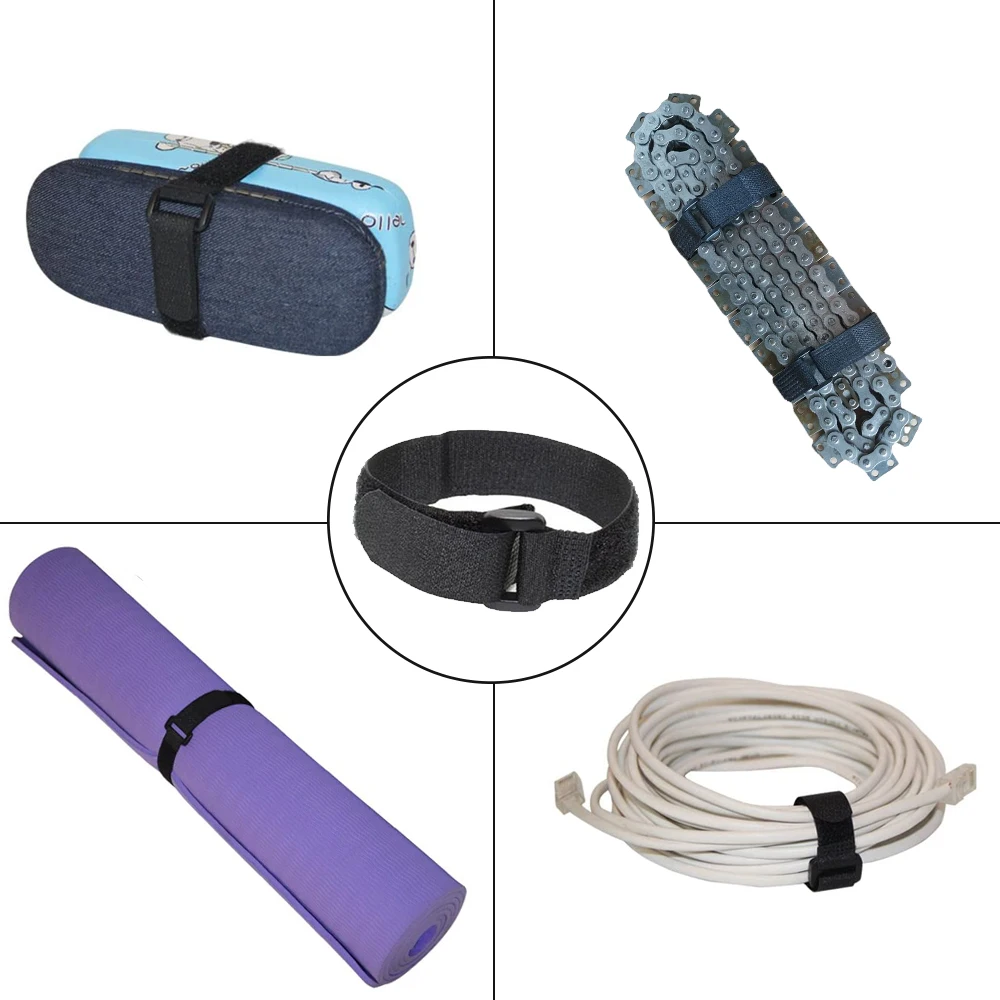 Bicycle Strap 5PC 2.5*30cm Reusable Nylon Hook & Loop cable Ties Durable Multil Purpose Self-adhesive Fastening