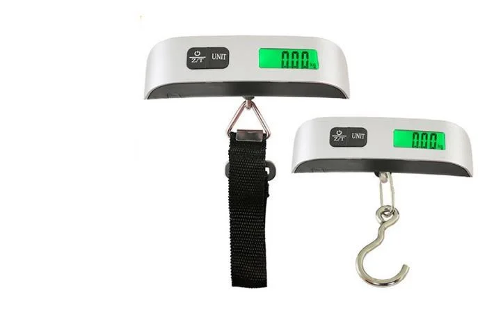 20pcs Portable Scale Digital LCD Display 110lb/50kg Electronic Luggage Hanging Suitcase Travel Weighs Baggage Bag Weight Balance