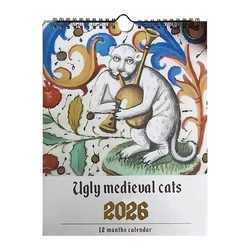 Enchanting 2026 Medieval Cat Art Wall Calendar - 12 Months of Whimsically Unique Feline Illustrations (2026)