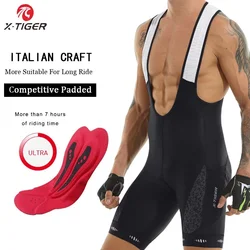 Enhanced Cycling Bib Shorts with 5D Gel Pad and Pockets - Outdoor Breathable UPF50+ - Europe - XXXL (Reflective version)