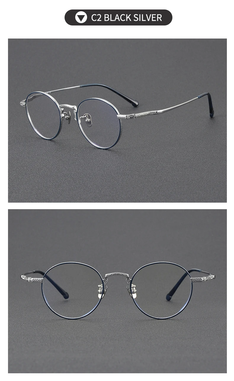 BLMUSA (S) Ovale Männer Casual Progressive Lesebrille Reines Titan Blue Light Ray Photochrome Optische Brillen – Detail 19