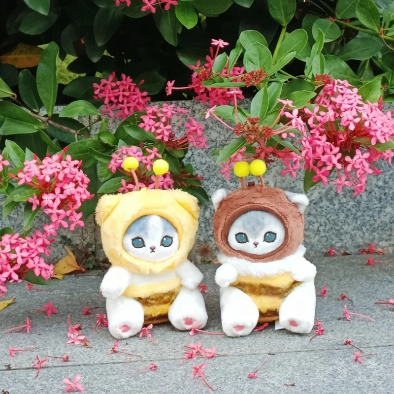 Miniso 23cm Authentic Mofusand Shark Cat Bee Series Plush Doll Throw Pillow Cute Cartoon Decoration Pendant Children Gift Toys