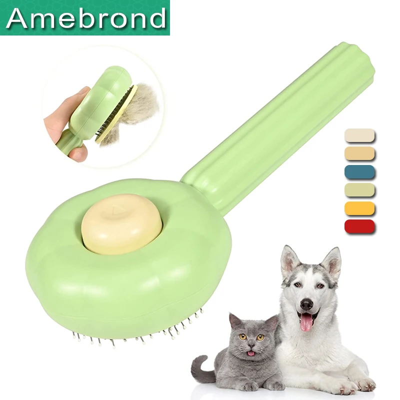 Cat Brush Animal Hair Brush Self Cleaning Cat Grooming Brush Pet Dog