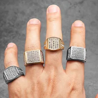 Luxury Gemstone Men Rings Stainless Steel Women Couple Jewelry Simple Hip Hop Punk New In Fashion Accessories Gift Wholesale 2