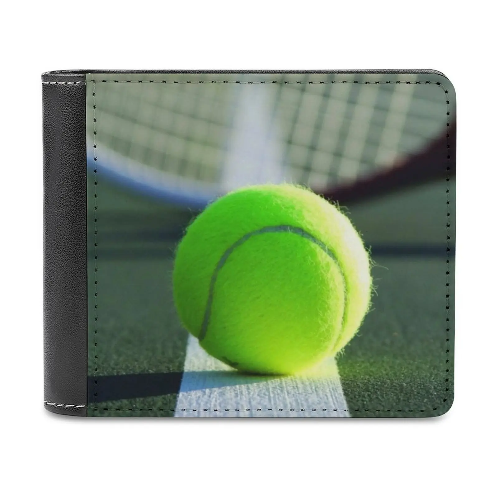 Tennis Ball Leather Wallet Men Slim Purse Card Holder Wallets Money Bag