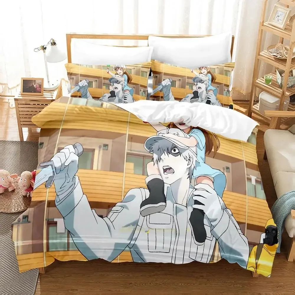 3d Print Anime Cells At Work!Bedding Set Single Twin Full Queen King Size Bed Set Adult Kid Bedroom Duvet Cover Set Home Textile