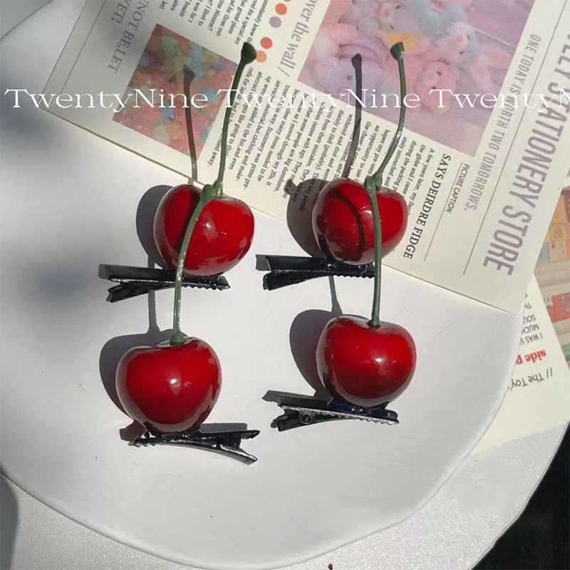 2PCS Fashion Cherry Hair Clip 3