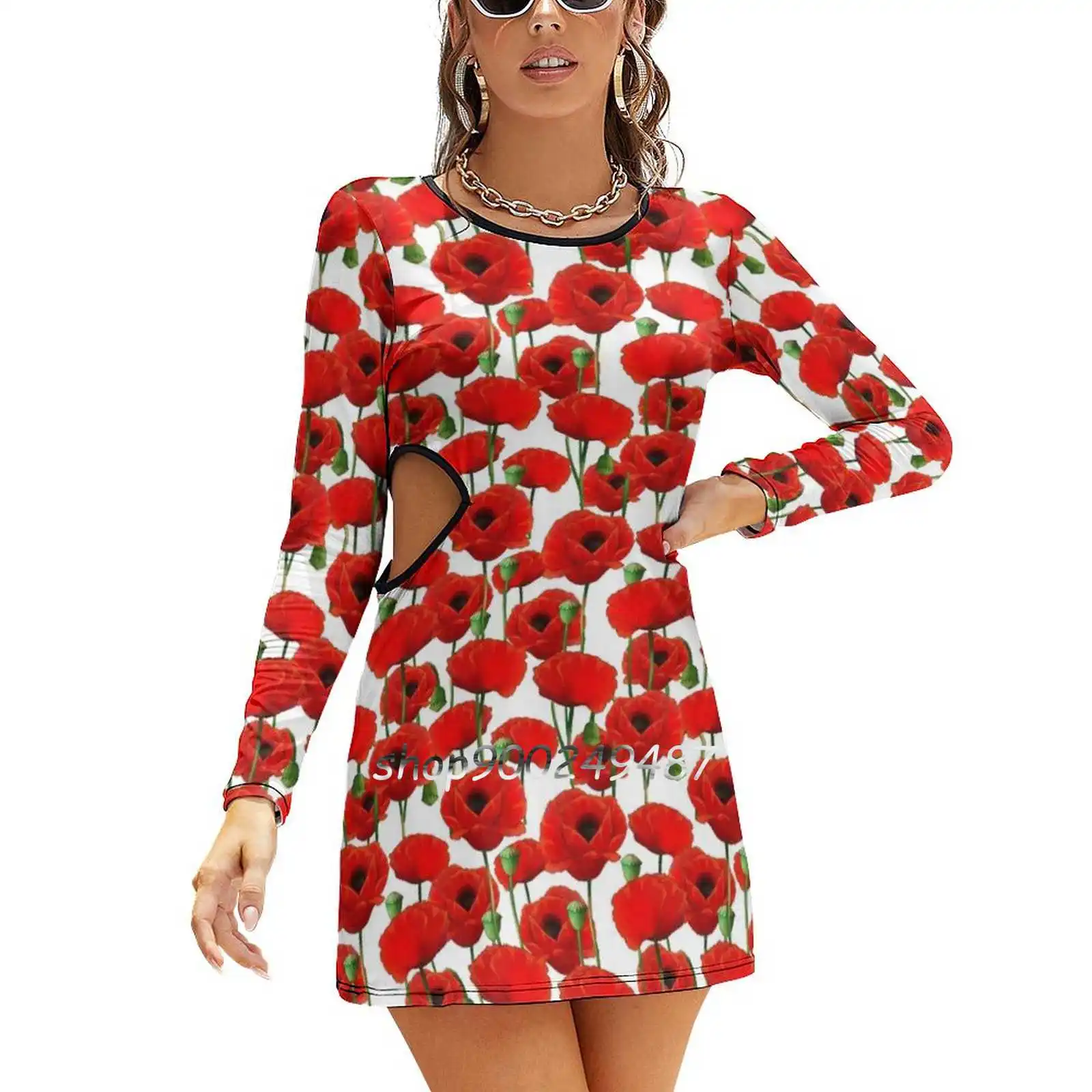 Vestido Desigual Amapola Rojo Mujer