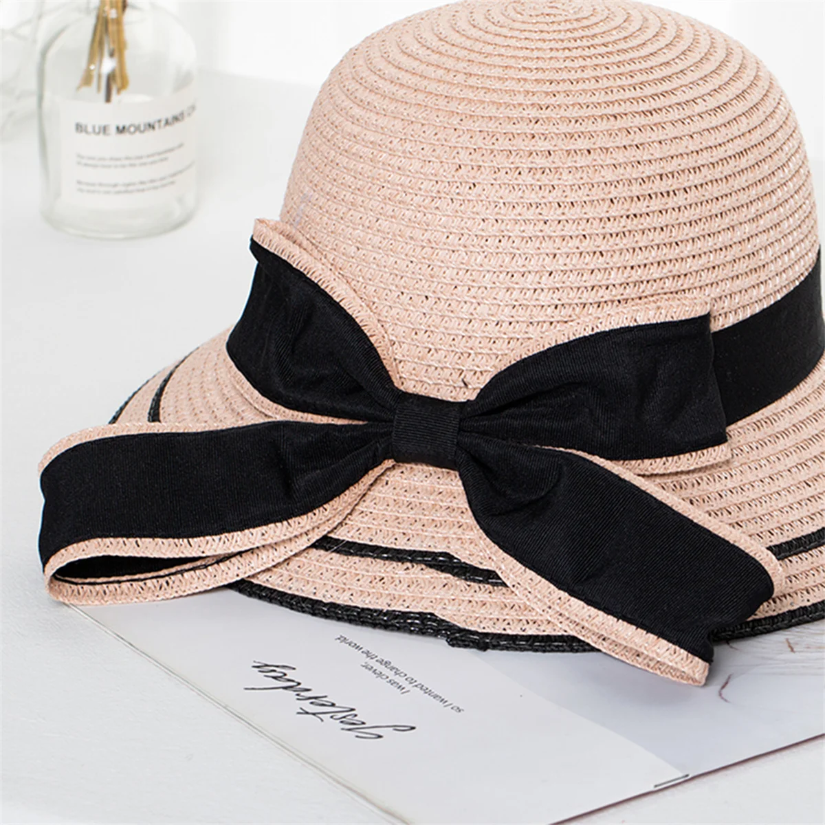 Summer Hats For Kids Sun Hat Beach Ladies Fashion Flat Bowknot Panama Lady Casual Sun Hats For Kids Straw Hat Outdoor Travel