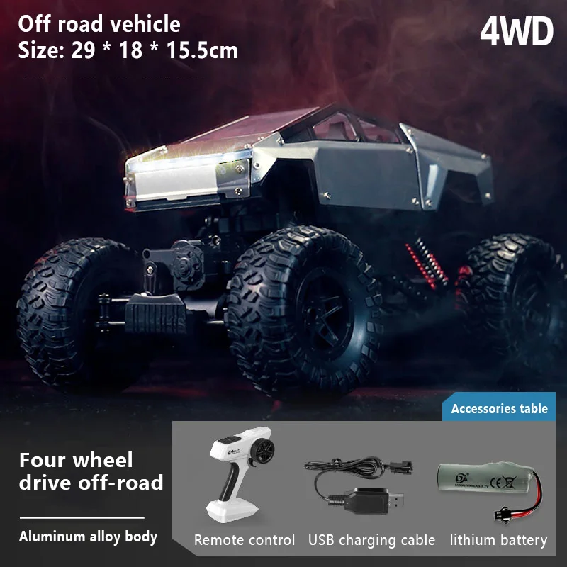 Alloy RC Car Pickup High Speed Shock Absorption 4WD Offroad Climbing Handle Car Boy Toy 6