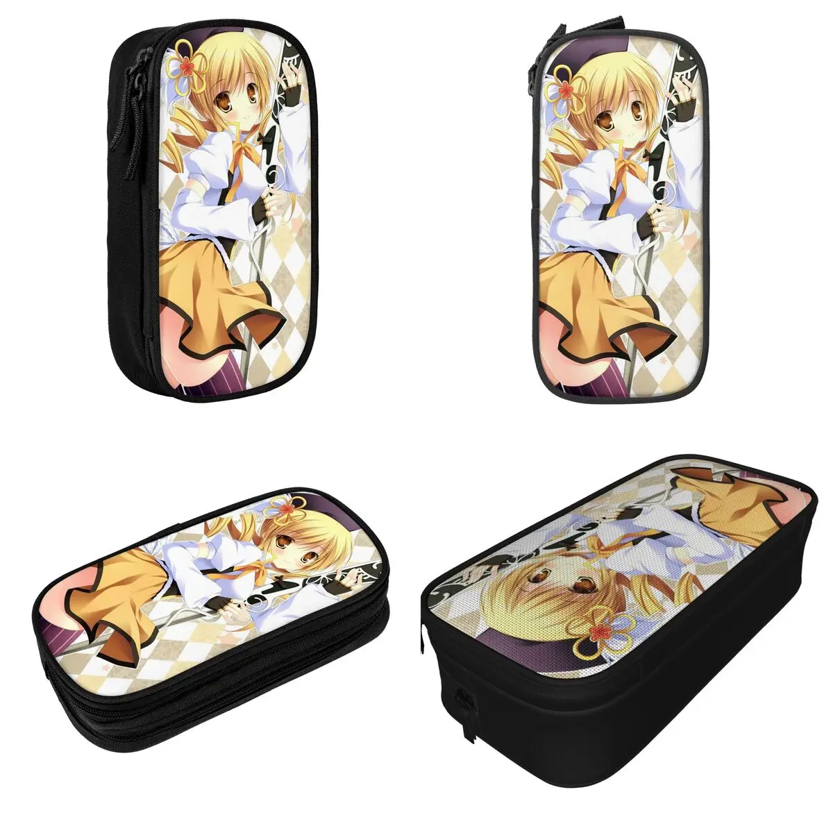 Mami Tomoe 연필 케이스 Puella Magi Madoka Magica 연필 케이스 학생 가방 용 펜 학교 화장품 액세서리