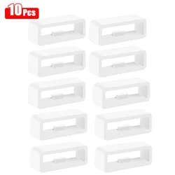 Black & White Watch Strap Keeper Rings - Pack of 10 - 22mm (10 Packs White)