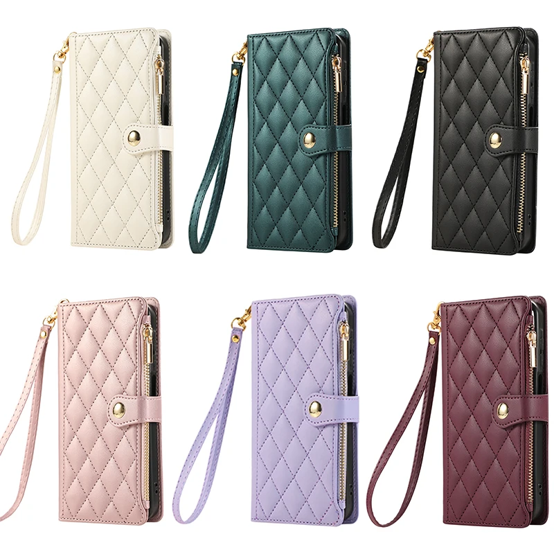 Luxury Zipper Leather Wallet Cover Case