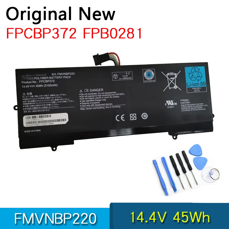 

NEW Original FMVNBP220 FPCBP372 FPB0281 Laptop Battery For FUJITSU LifeBook U772 14.4V 45Wh Batteries