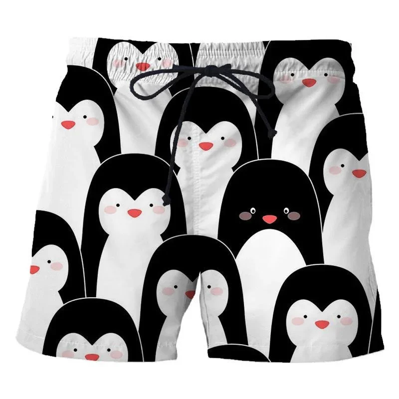 3D Printed Penguin Men's Short Pants Fashion Hawaii Beach Shorts Cool Casual Summer Quick Dry Animal Pattern Sports Swim Trunks 6