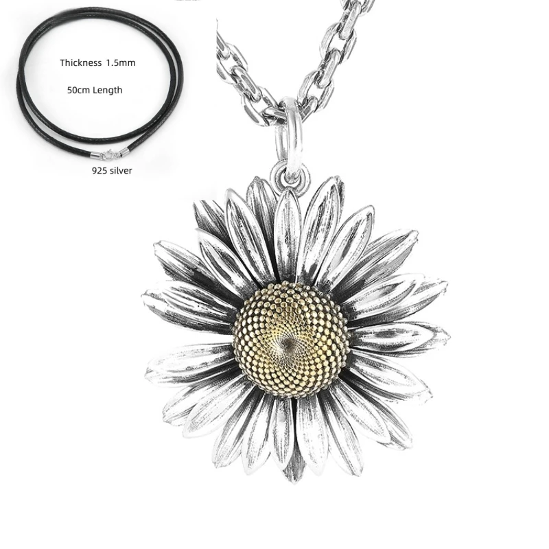 Buyee 925 Sterling Silber Weibliche Große Anhänger Kette Schmetterling Blume Einfache Halskette für Frauen Mode Goldene Edlen Schmuck Kette – Detail 2