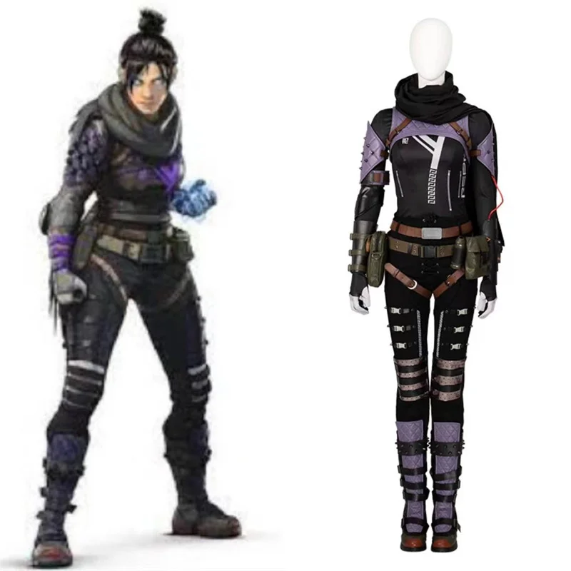 

Game Apex Wraith Cosplay Costume Renee Blasey Evil Skin With Scarf Battle Suit With Accessories Halloween Carnival Outfit