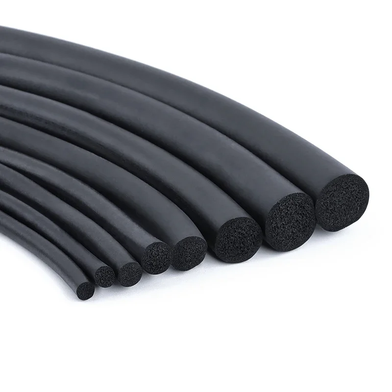 Sealing Strip 1~5m EPDM Sealling Strip Foamed Rubber 2/3/4/5/6/7/8/9/10/12/14/16/18/20mm Sound Proofing Dustproof O Type Round Seal Strips