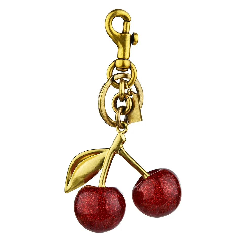 Cute Fruit Keychain Set - Stainless Steel Cherry, Watermelon, Avocado, Orange Charms - Bag Pendant & Keyring - View #13