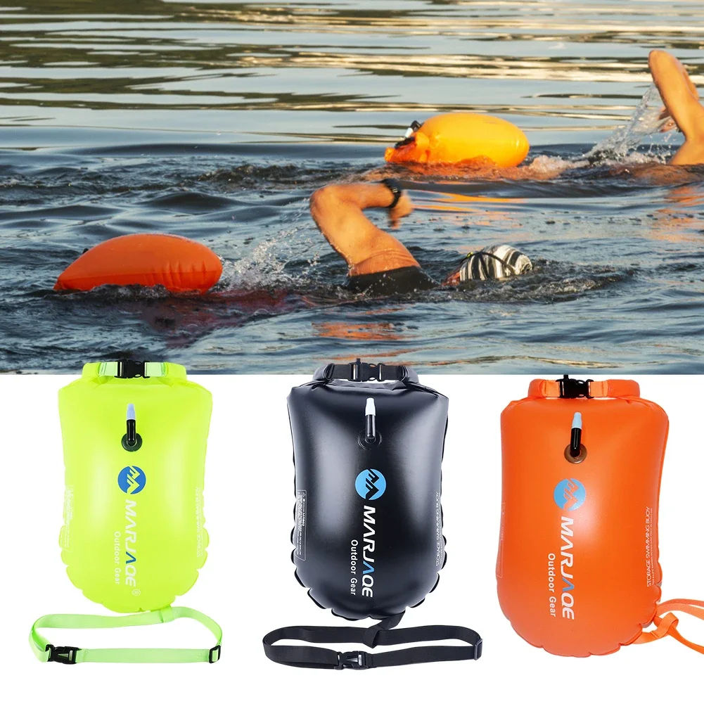 20L Safety Swimming Buoy PVC Inflatable Drifting Rafting Bag with Belt 12KG Buoyancy Lightweight for Boating Kayaking