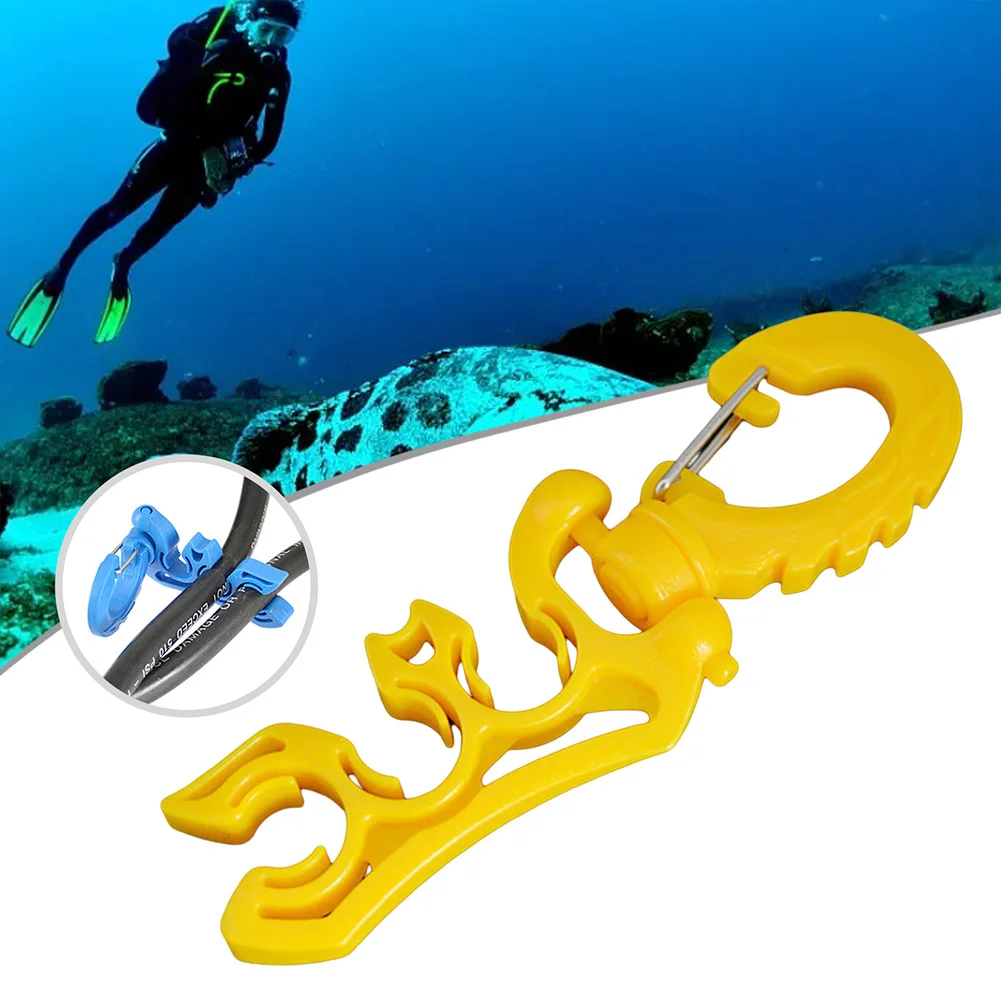 1pc Diving Second Stage Quick Release Buckle 360° Rotate Spring Buckle 11.5CM 304 Stainless Steel PP Water Sports Equipment 1 diving second stage quick release buckle 304 stainless steel pp water sports equipment scuba diving clip