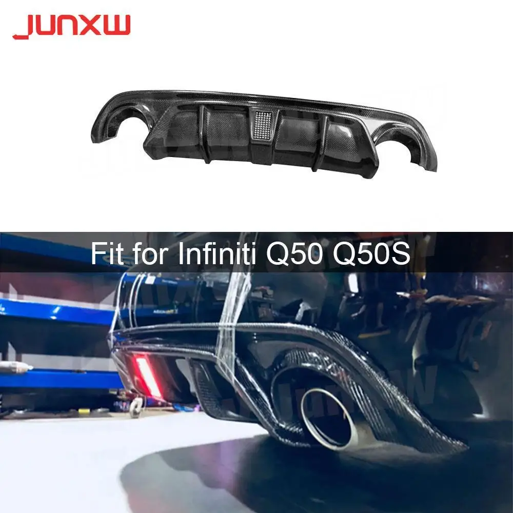 

Rear Bumper Diffuser For Infiniti Q50 Q50S 2014-2017 Back Bumper Lip Protector Cover Carbon Fiber
