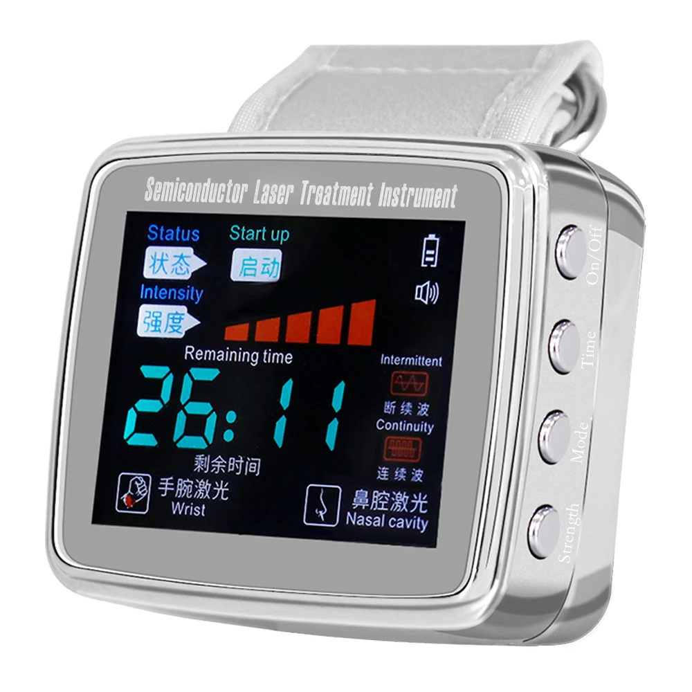 13Holes 650nm Laser LLLT Wrist Watch For Therapy Hypertension Nose Rhinitis Sinusitis Diabetes Cholesterol Treatment Diode Watch