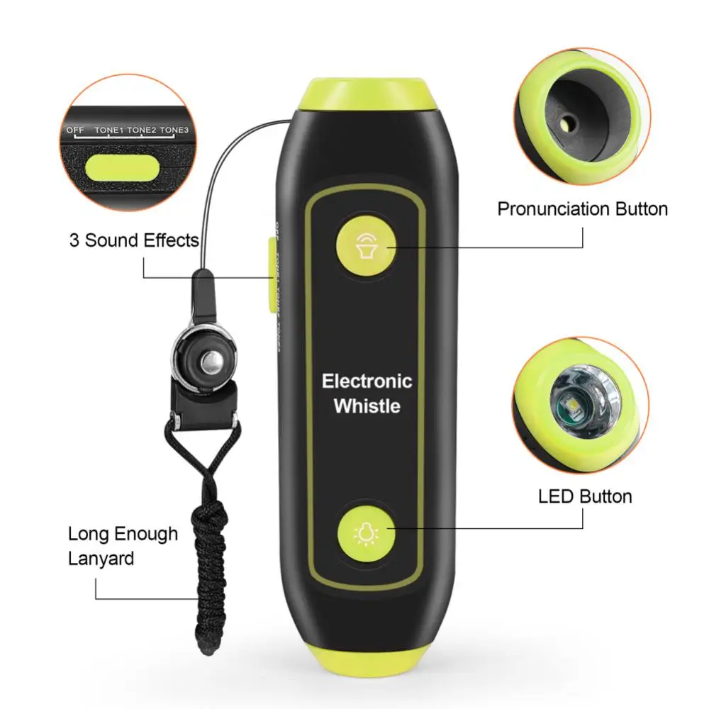 Electronic Whistle Flashlight Two-in-one Military Training High Decibel Whistle SOS Outdoor Emergency Distress