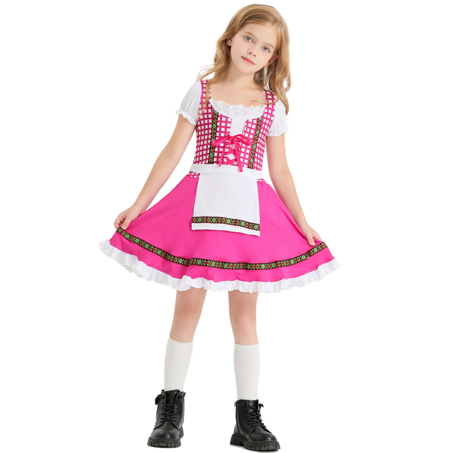 Oktoberfest Beer Kids Girls German Fraulein Bavarian Dirndl Cosplay Costume
