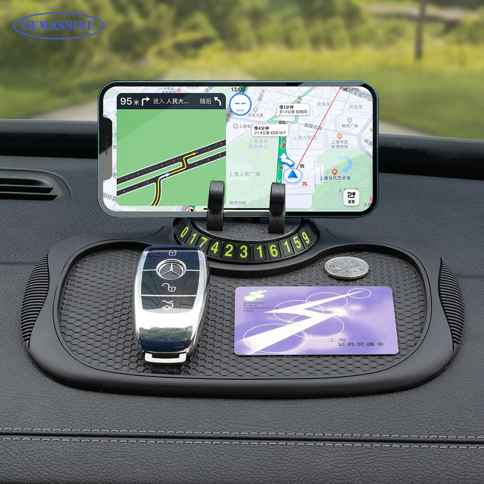 OEMASSIVE Anti-skid Silicone Magic Mat Car Dashboard Non Slip Grip Pad Phone GPS Holder Mat Anti-skid PU Auto Accessories