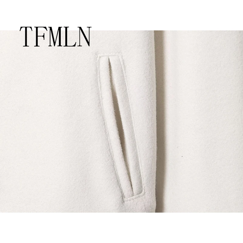 TFMLN Autumn Women Fashion Pilot Jacket 2025 New Style Gold Button Long Sleeve Coat Soft Bomber Jacket Coat