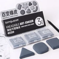 Kneaded Eraser, 3 Pack, Grey, Kneaded Erasers for Artists, Art Eraser, Kneadable Erasers, Back to School Supplies 1