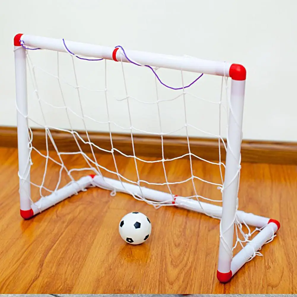 1 Set Mini Football Toy Folding Soccer Goal Training 56/86/106/120cm Children Soccer Goal Net Ball Pump Post Entertainment