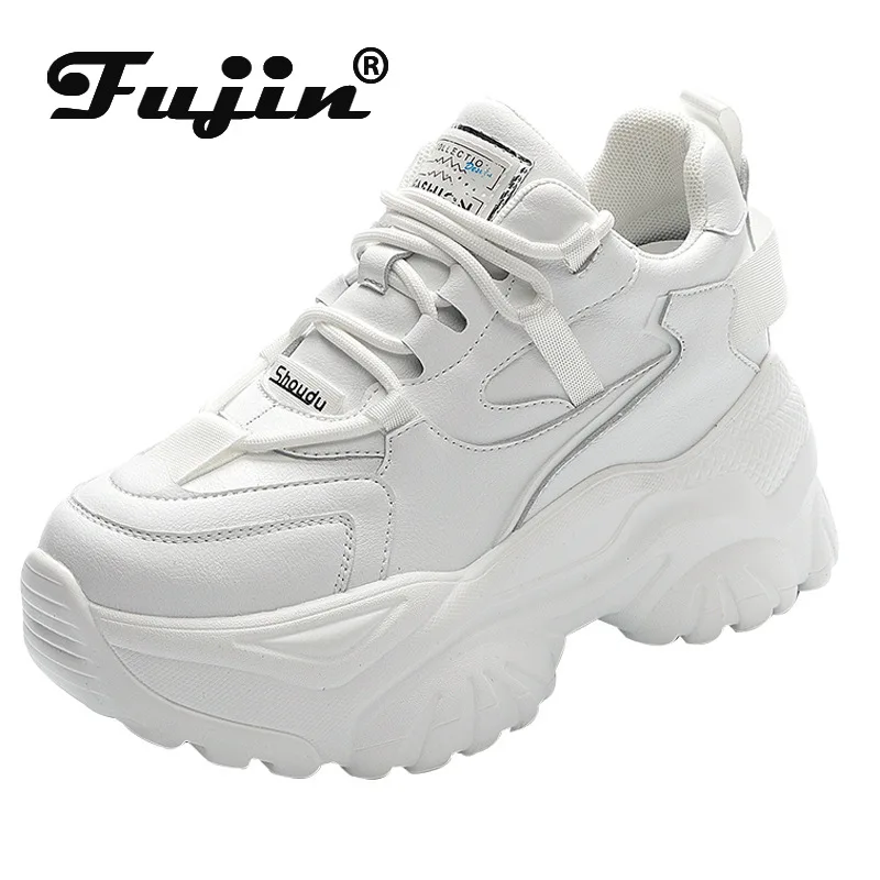 

Fujin 8cm Platform Wedge Sneakers Chunky Shoes Women Summer Shoes Hidden Heel Spring Autumn Air Mesh Summer Shoes Breathable