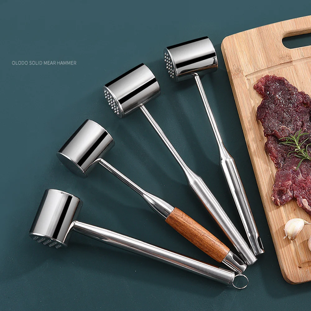 Stainless Steel Kitchen Meat Steak Hammer Meat Tenderizer Hammer Kitchen Accessories Barbecue Cooking Beat Meat Hammer Tools