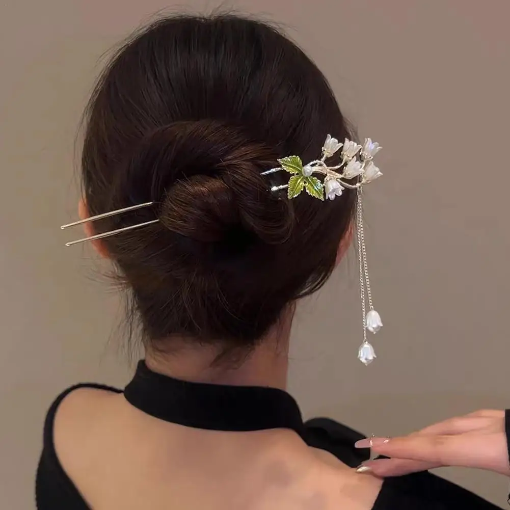 

New Vintage Bell Orchid Flower Fringe Hair Sticks Fashionable Female Metal Hairpin Hair Stick Female Hair Ornament Styling Tools