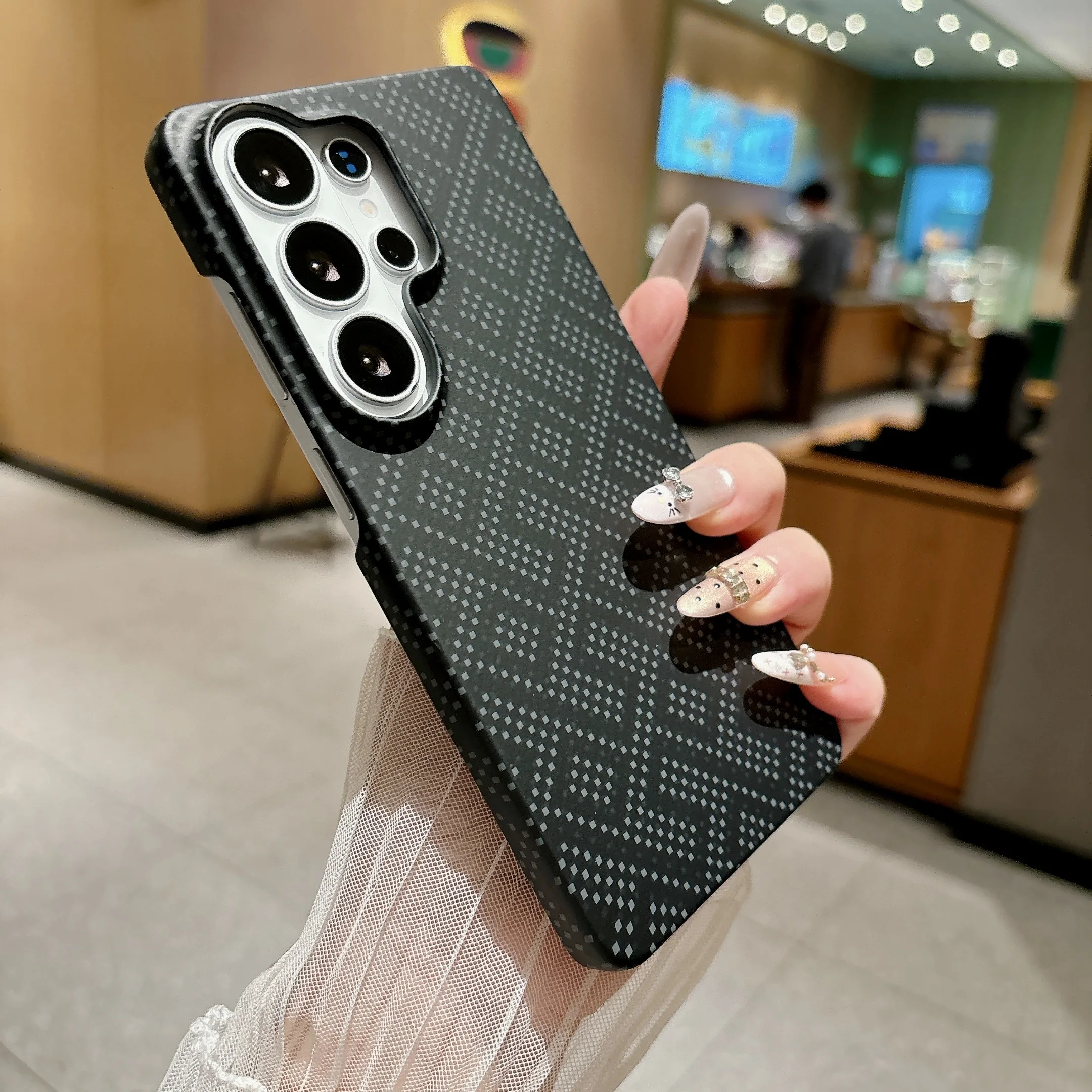 Frameless Slim Carbon Fiber Texture Plastic Phone Case