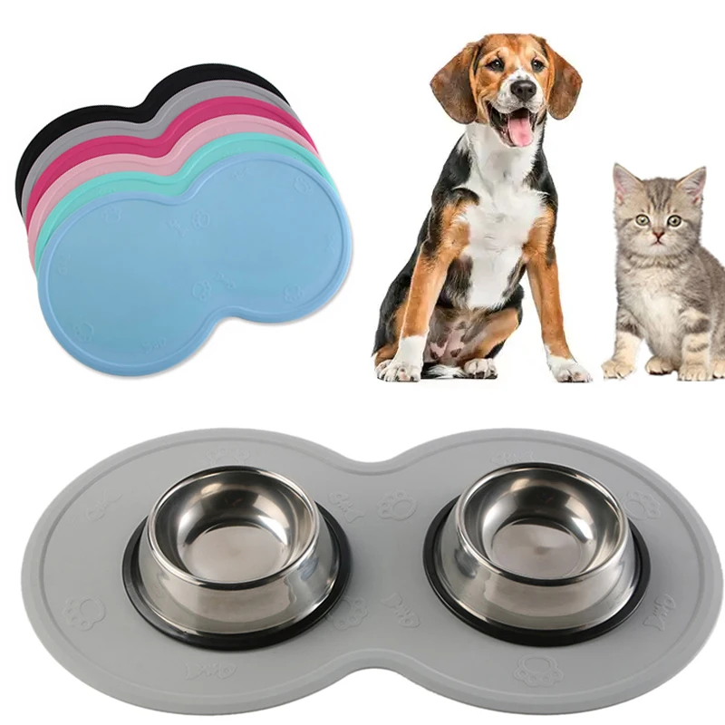 

Pet Dog Cat Feeding Mat Silicone Puppy Bowl Pad Cute Cloud Non-Stick Waterproof Food Water Feeding Pad Tray Cushion Placemat
