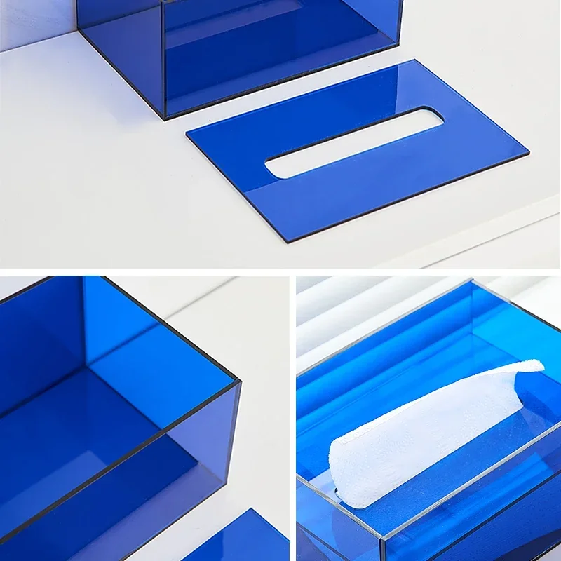 Modern Acrylic Tissue Box Holder Napkin Dispenser Wipe Case Kitchen Storage Box Desktop Organizer Home Living Room Decoration 5