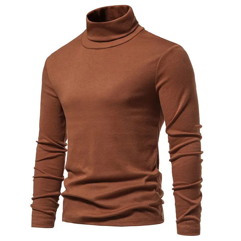 

Men's Basic T-shirt Slim Fit Knitted High Neck Pullover Sweater Top CVC Cashmere Sweater