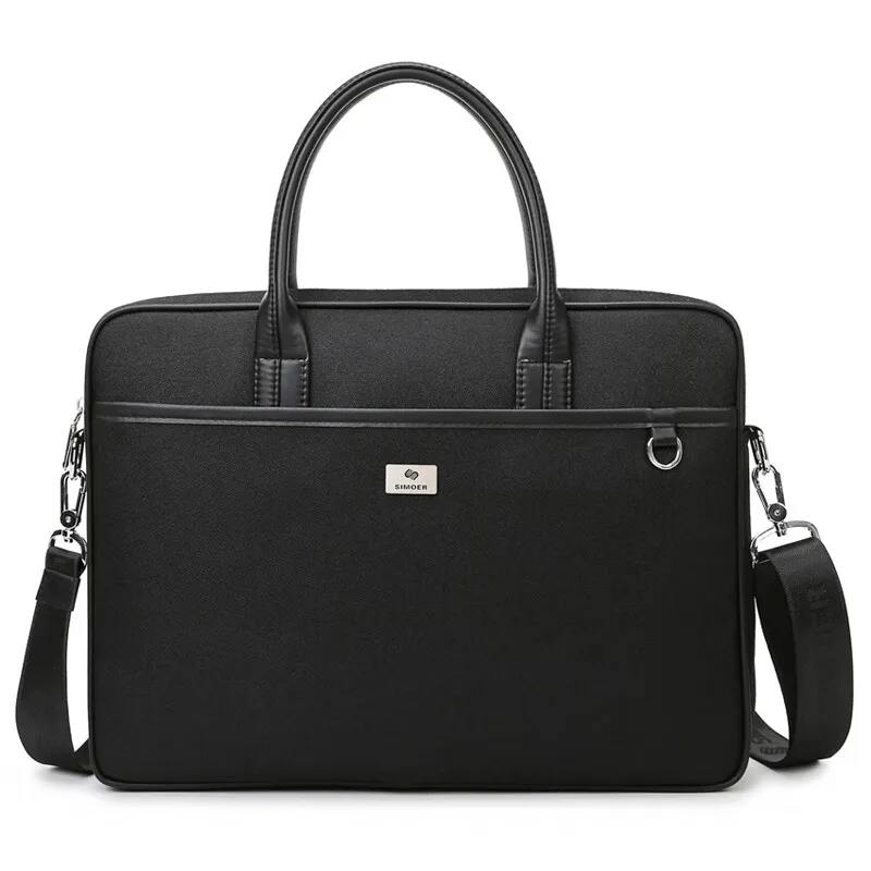 

Black Fashionable Durable Laptop Messenger Bag, Large Capacity Business Briefcase OrganizationSIMOER 8149
