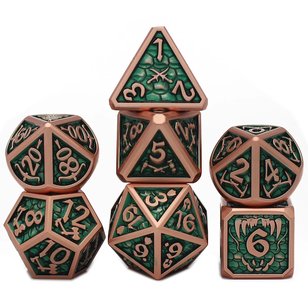 Game Dice Dice Set 7 Pcs Galaxy Metal D&D Dice Metal DND Dice Polyhedral Dice Set for Role Playing Game Pathfinder