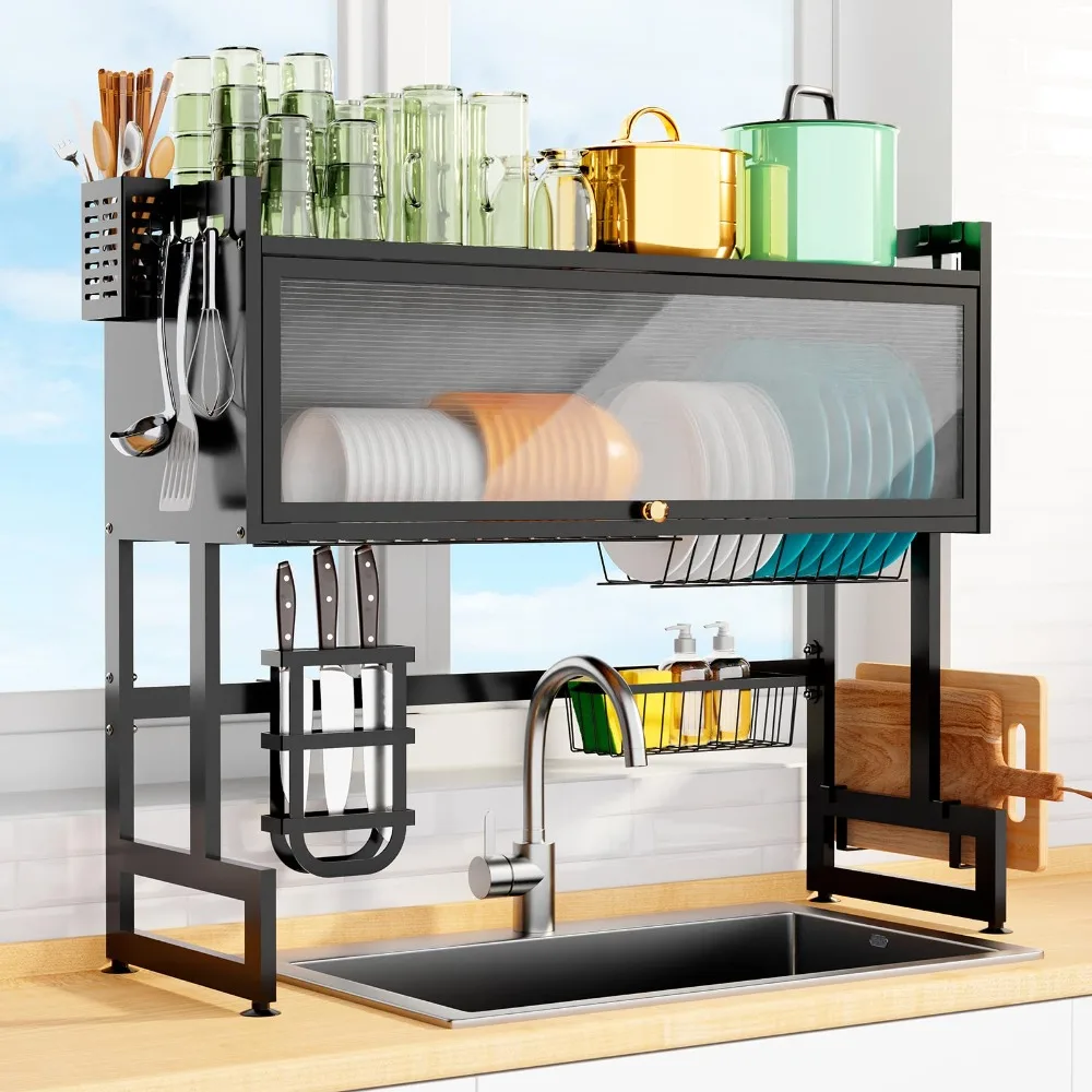 Dish Drying Rack Kitchen Over The Sink Drying Rack Adjustable Stainless Steel Bowls And Cutlery Drainers Organizer For Kitchen