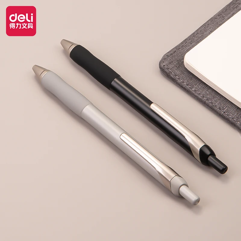 Deli 2pcs 0.5mm Black Ink Gel Pen High Quality Pens School Student Supplies Office Supplies Signing Pen Office Pen Stationery deli 2pcs sticky note pads self adhesive memo pad notepad planner stickers bookmark school supplies office supplies stationery