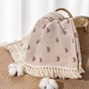 Cotton Gauze Baby Muslin Blanket Swaddle Blanket New Soft Tassels Newborn Receiving Blanket Wrap Baby Boy Girl Stroller Cover 5
