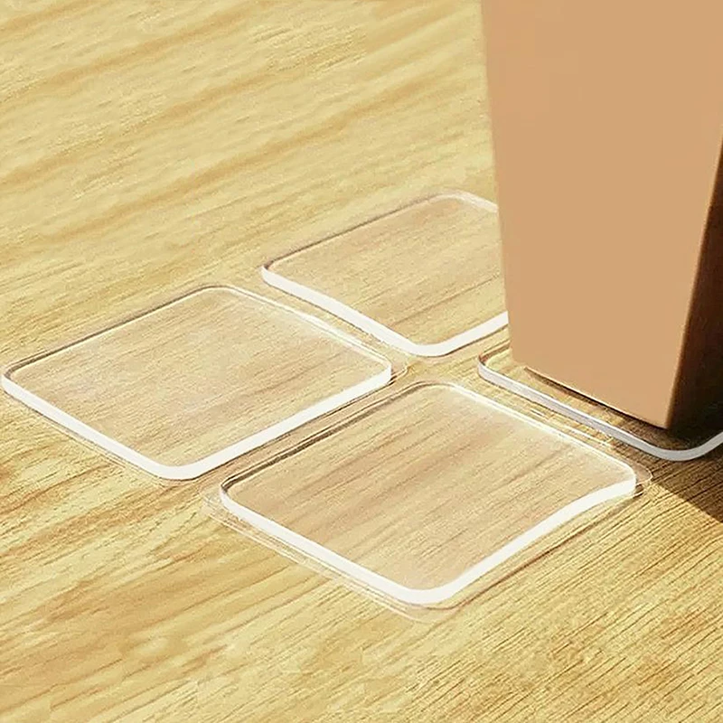 4/12Pcs 방진 미끄럼 방지 매트 세탁기 실리콘 패드 다기능 투명 플레이스 매트 홈 욕실 휴대용