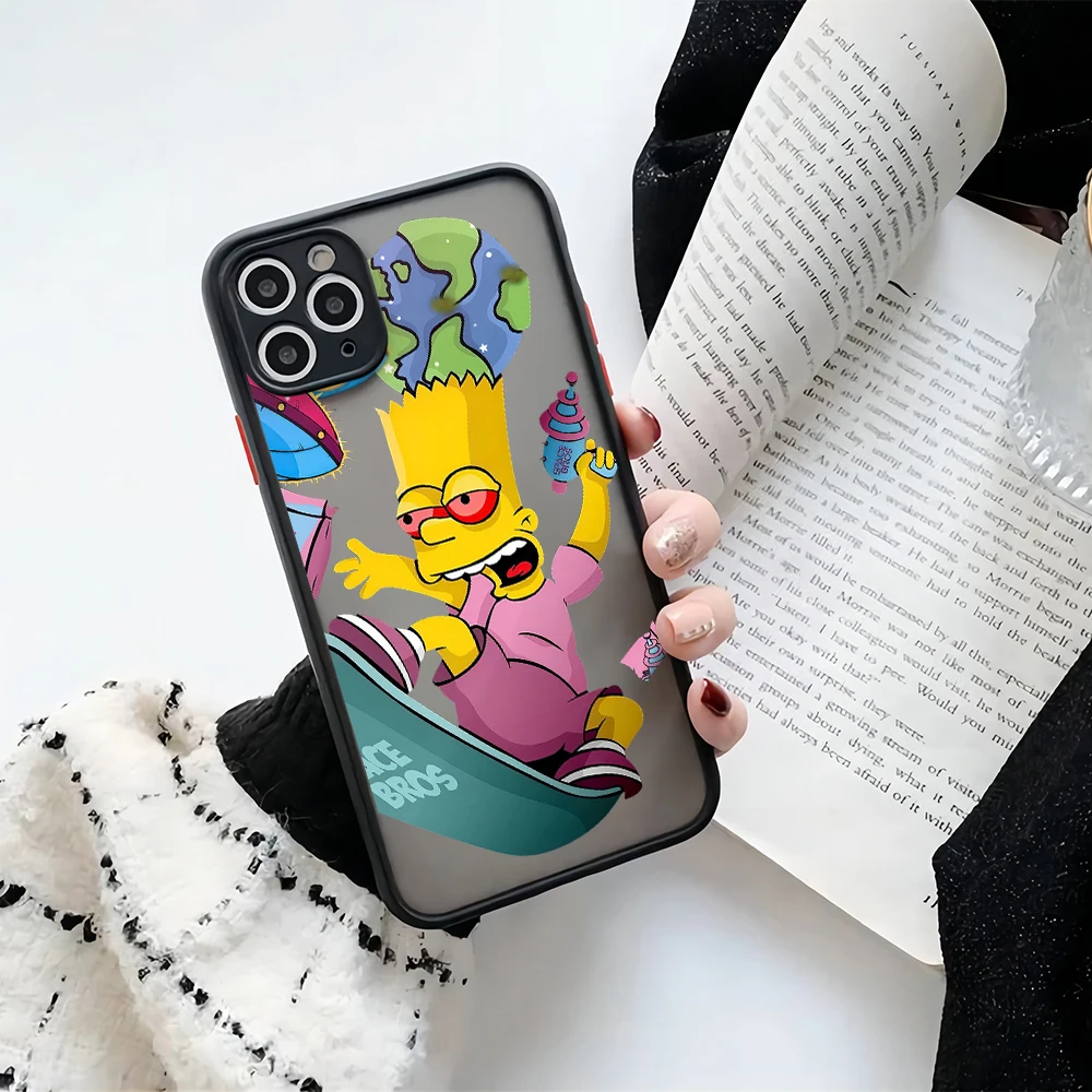 Cartoon Cute The s-Simpsons Matte Transparent Phone Case Cover